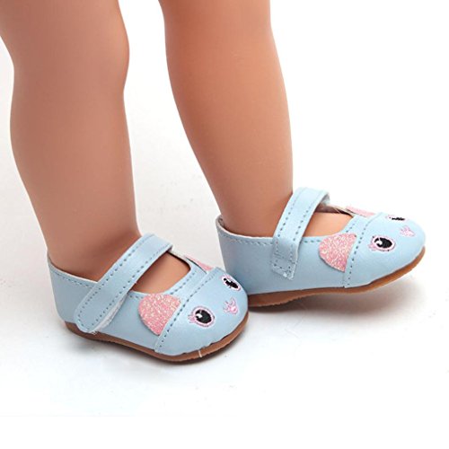 ®GBSELL Cute Dress Shoes Clothes and Accessories for 18 inch American Girl Doll (Blue) - Thumbnail 2