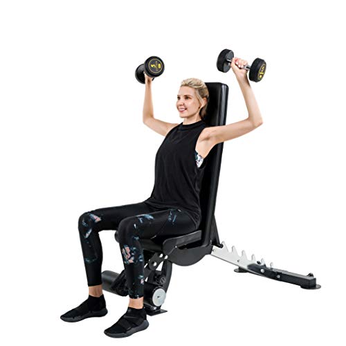 Vanswe Adjustable Weight Bench 1000lbs Flat/Incline/Decline Utility Exercise Workout Bench Sit Up Home Gym Equipment for Full Body Workout (Black)