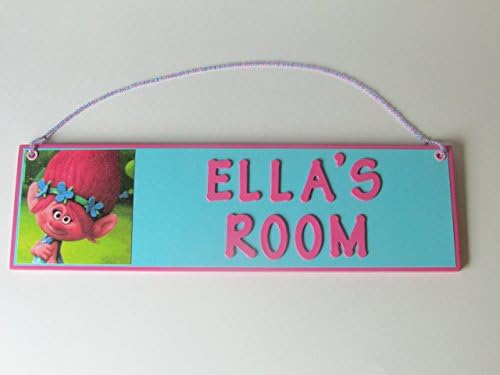 Trolls Poppy Room Name Wall Sign - Personalized Trolls Girls Room Decor - Trolls Poppy Customized Name Sign