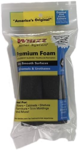 Work Tools International 54060 4-Inch Whizz Premium Foam Paint Roller Cover, Black, 2-Pack by Work Tools International