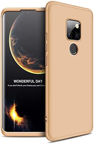 MYLBOO Phone case for Huawei Mate 20,[3 in 1]360 Degrees Full Body Protection,[Anti-Scratch] [Shockproof] Matte Ultra Slim PC Hard Case for Huawei Mate 20 (No screen protector) (Gold)
