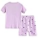 Hsctek Girls' Pajamas Set, Children' Short PJS, Kids' Cotton Sleepwear Clothes(5, Purple Unicorn 1)