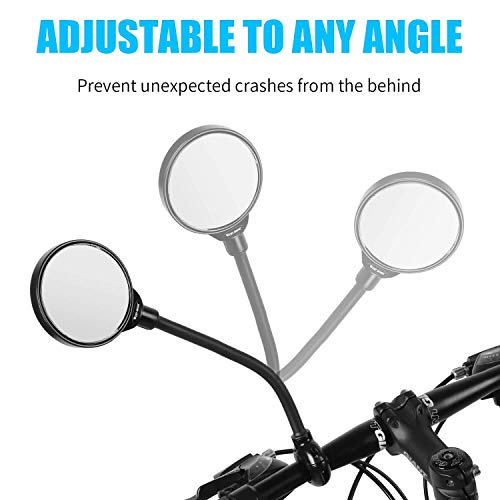 Yizhet Bike Mirror, 1 PCS Bicycle Rearview Mirror 360Â° Adjustment Handlebar and Rotatable Acrylic Convex Mirror for E-Bike MTB Cycling Mountain Bike Road Bike
