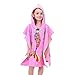 AYUQI Kids Hooded Towel for Bath Beach Swimming Poncho Towel, Kids Soft Cartoon Bathrobe Fast Drying Towel for Girls（Pink Mermaid）