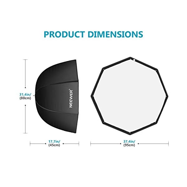 Neewer 37,5 Zoll/95 Zentimeter Achteckige Softbox mit Tragetasche Kompatibel mit Speedlite Studioblitz tragbarer Schirm… – Bild 3