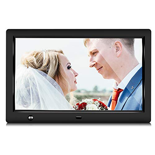 GRC 10.1 Inch IPS 1080P HD Display Digital Photo Frame with Motion Sensor and Remote Control, Video Player/Stereo/ MP3/ Time, Digital Picture Frame Support USB SD Slot