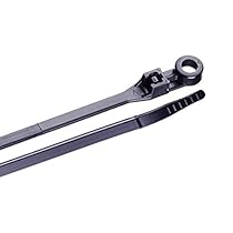 Gardner Bender 48-308UVB Mounting Cable Tie, 8 Inch.,50 lbs. Tensile Strength, Wire / Cord Management Industrial and Household Use, Nylon Zip Tie, 100 Pk., UV Resistant Black