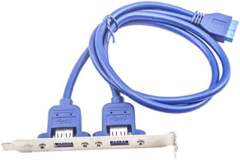 Mainboard USB 3.0 19Pin Header Switch To USB 3.0 Dual Port Bezel USB 3.0 Female Hub Extension 82cm Dual Cable