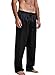 Lonxu Mens Silk Satin Pajamas Pyjamas Pants Sleep Bottoms Black M