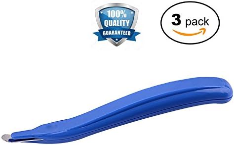 Ytoo 3 Pack Magnetic Staple Remover, Professional Easy Push Style Staple Remover Tool for Office, Home and School, Blue
