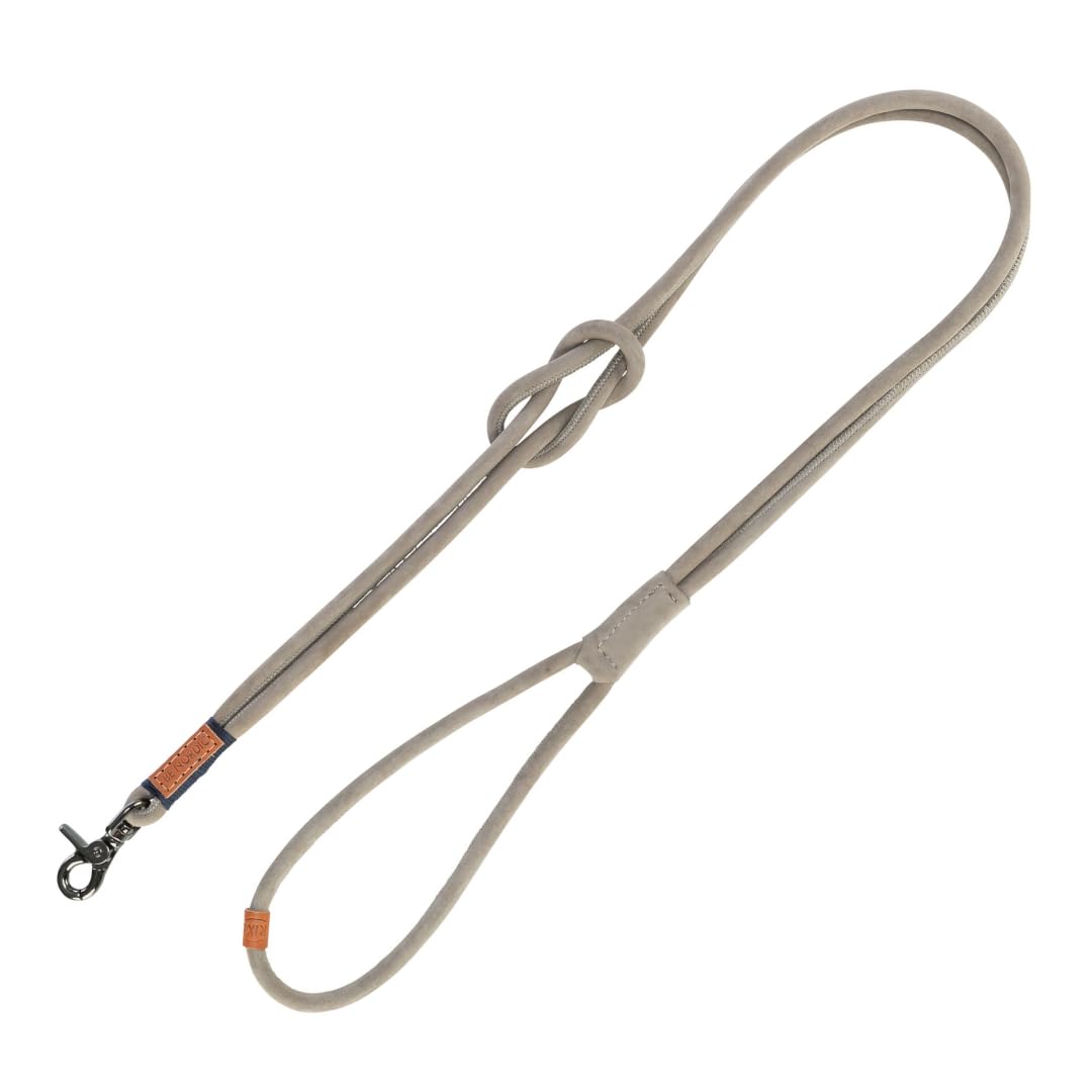 TRIXIE BE Nordic Leather Dog Lead XS-L, 1.20 m Diameter 8 mm in Grey - Leather Lead for Dogs with Nordic Charm - for Very Small to Large Dogs - 17460