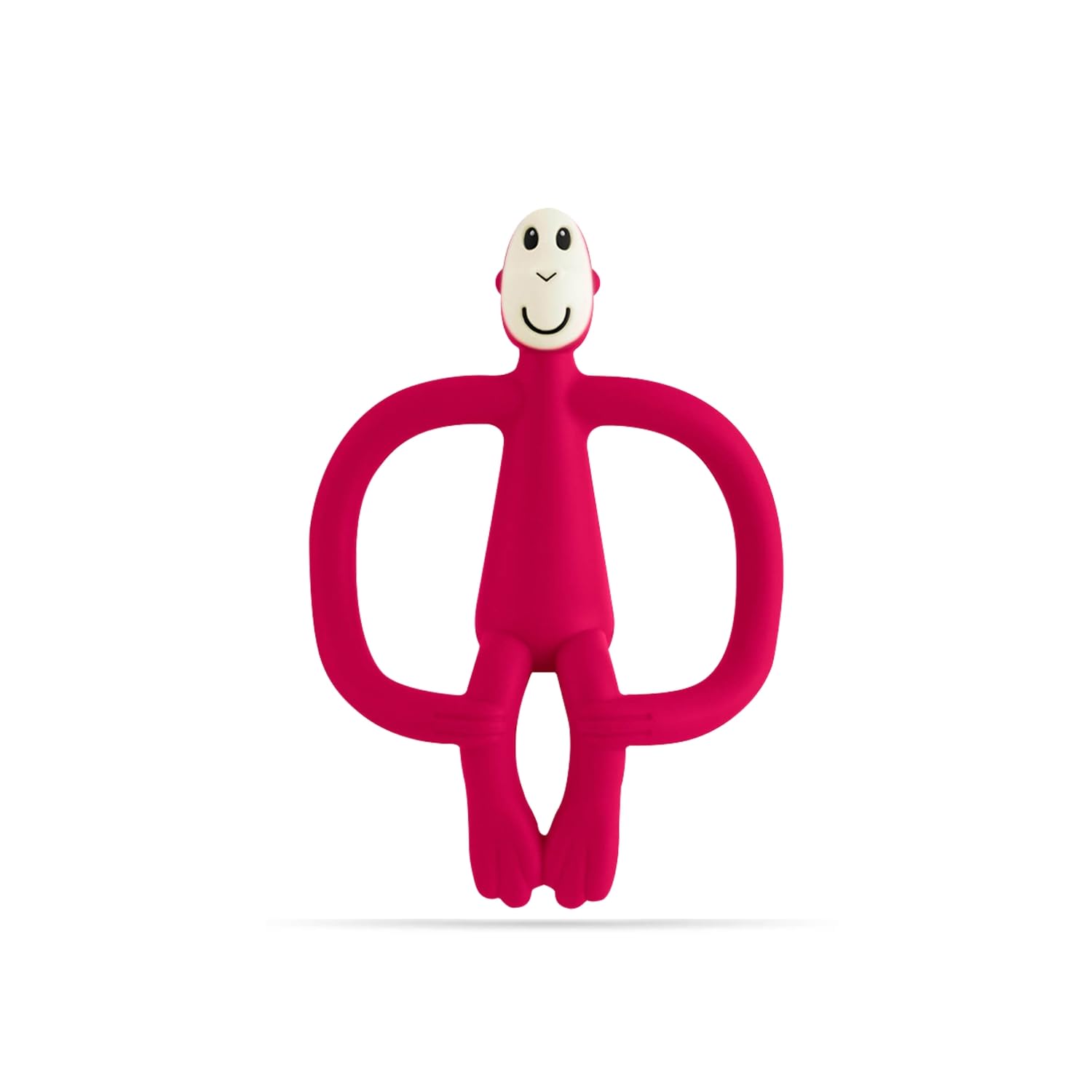 Matchstick Monkey, Original Teether & Gel Applicator, Antimicrobial Silicone Teething Toys for Baby, Easy to Grip, BPA Free, 3 Months Old+, 10.5 cm, Rubine Red Monkey