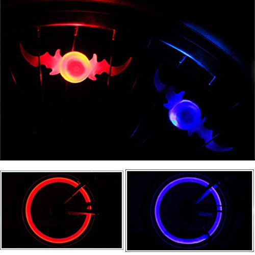 SQDeal Pack of 8 Bike Bicycle Cycling Spoke LED Neon Light Flash Lamp Bulb Safety Alarm (2 Pack of 4 Colors)