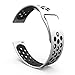20mm Quick Release Breathable Watch Band Compatible with Garmin Vivoactive 3/Samsung Gear Sport/Ticwatch 2/Ticwatch E/Samsung Gear S2 Classic Watch (White/Black, One Size)