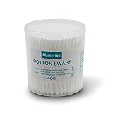 Mackertop Plastic Stick Cotton Swabs (400) 200pcs - Double Head Cutton Stick ,Natural Cotton, Without Fluorescent Agent