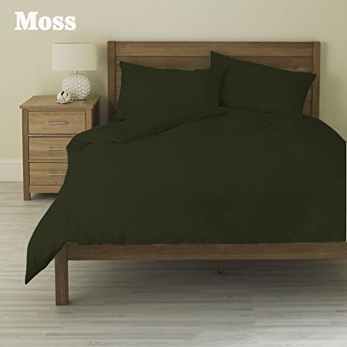 One {1} Piece Duvet Cover 600 Thread Count Solid Pattern 100% Egyptian Cotton Moss Color Cal King size
