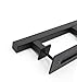 PENSON & CO. 12 Inches Square Pull and Flush Door Handle Set in Black Sliding Barn Door Hardware with Mount Screws Included