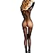 FAVOLOOK Women's Sexy Short Sleeved Lingerie Bodystocking Seamless Sheer Crotchless Body Tights