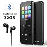 32GB MP3 Player with Bluetooth 4.2, ADOKEY Digital Music Player with FM Radio Portable Music Player HiFi Lossless Sound MP3 MP4 Player with Touch Button for Sport Running Jogging