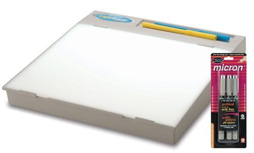 Artograph 10-Inch-by-12-Inch LightTracer Light Box with FREE Sakura Micron Tracing Pen Set & FREE Color Mixing Wheel - GREAT for Manga & other Drawing Types