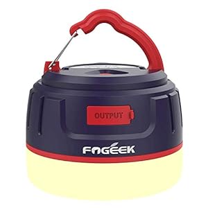 Fogeek Led-campinglantaarn, draagbaar, oplaadbaar tentlicht, 5200 mAh, nachtlampje, noodlicht, waterdicht en vuurvast…
