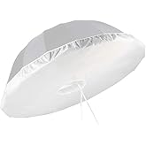 HappyGo 7-Foot Parabolic Umbrella Front Diffuser Cover,Umbrella Diffuser Soft Light Cloth for 16 Rods Black/Silver Parabolic 