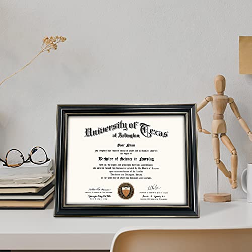 GraduationMall 8.5x11 Certificate Diploma Frame,Solid Wood & UV