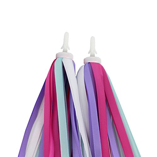 Bestartstore 1Pair(2pcs) Children Kid's Bike Scooter Bicycle Handlebar Grips Colorful Polyester Streamers Tassel Ribbons - Thumbnail 2