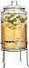 HC Classic Hammered Glass Ice Cold Beverage Drink Dispenser - 3 Gallon, With Glass Lid and Antique Metal Stand, 100% Leak Proof Spigot- Wide Mouth Easy Filling For Outdoor, Parties & Daily Use