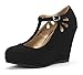 DREAM PAIRS ASH Women's Elegant Wedge Heel Platform Pumps Shoes