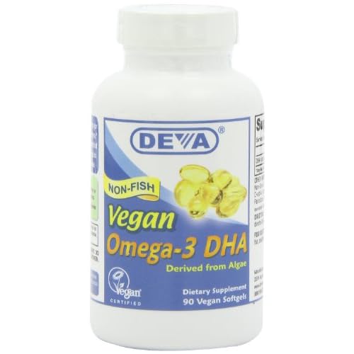 DEVA Vegan Vitamins Vegan DHA (Algae) 200mg Vegan Softgels, 90-Count Bottle image
