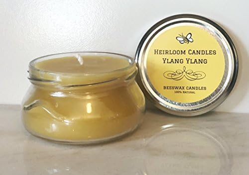 Ylang Ylang Beeswax Candle - Pure Beeswax Essential Oil - Handmade, 6oz