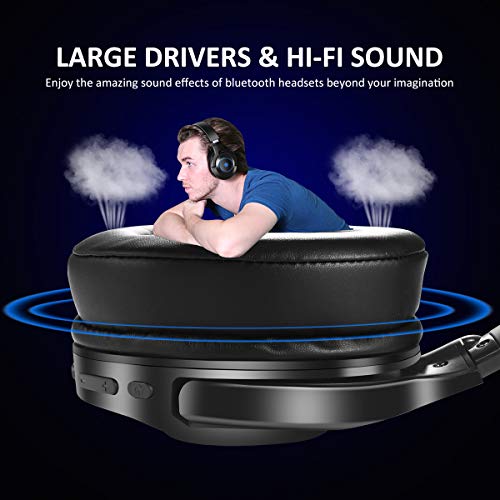 PS4 Headset, 7.1 Bass Surround Bluetooth Wireless Headset, Wired Gaming Headset with Detachable Noise Cancelling Mic for Xbox One, PC, Rotatable Ear Cups Soft Memory Earmuffs, LED Light - Blue