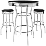 Crown Mark 3905Set Retro 3pc Bar Set w/ 2 stools