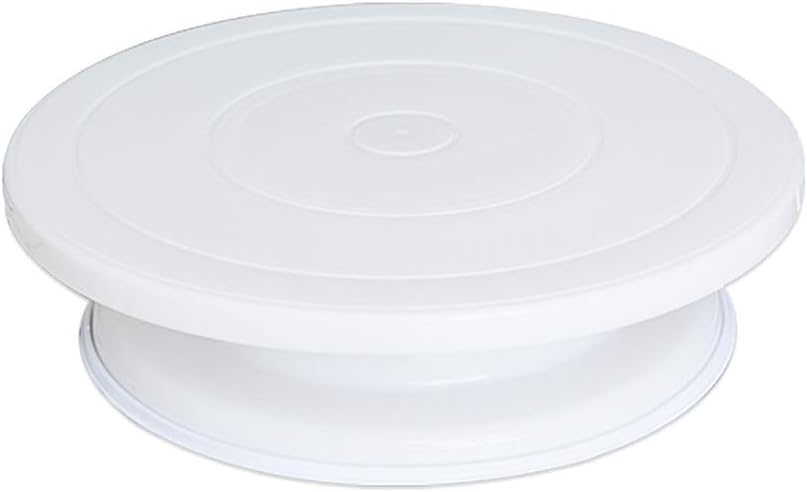 1PCS 28 CM Housewares Rotating Cake Turntable Cake Decorating Rotating Stand Cake Baking Supplies Cake Decorating Tools (White)