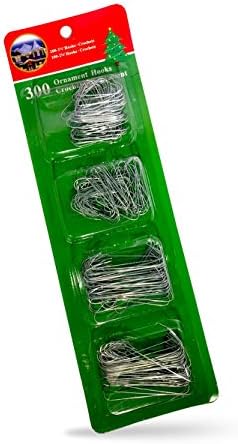 Rnds 300 Pack Ornament Hooks Christmas Tree Decorating Hangers- Metal Wire Ornament Hooks For Christmas Tree Decoration Hanging (Silver)