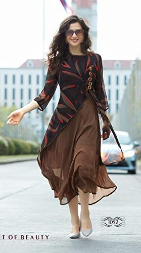 v.k.creation women's georgette kurta (white,free size, semi-stitched)