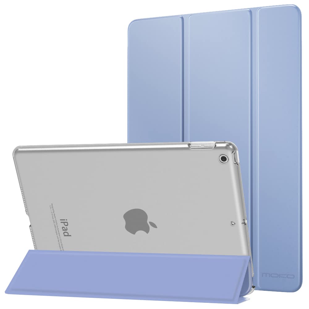 MoKo Case Fit New iPad 9th Generation 2021/8th Generation 2020/7th Gen 2019, iPad 10.2 Case - Slim Smart Shell Stand Cover with Translucent Frosted Back Protector, Lavender Purple(Auto Wake/Sleep)