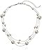 Amazon Collection Colored Simulated Pearl Illusion Chain Earrings and Necklace Set