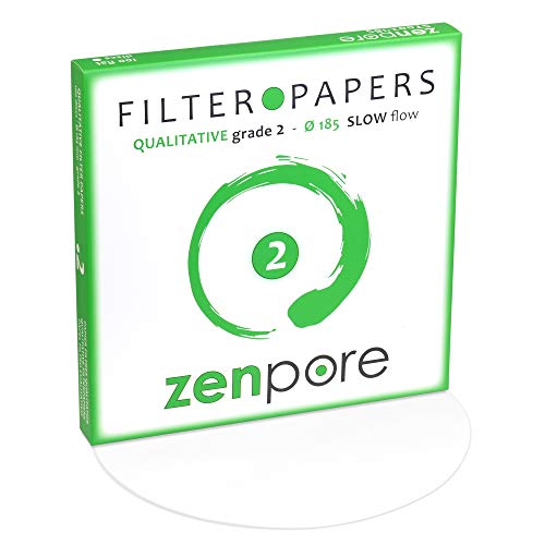 zenpore 18.5 cm Lab Filter Paper, Standard Qualitative Grade 2 - ZENPORE Slow Flow 185 mm (100 Discs)