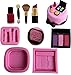 Anyana 3D mini Makeup Tools Loose Powder Eye Shadow silicone mould embossing cake Fondant imprint gum paste mold for Sugar paste fashion cupcake decorating topper decoration sugarcraft set of 3