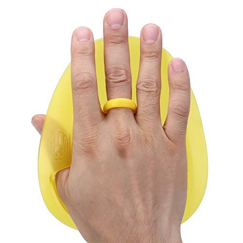 NOHPILY Contour Swim Hand Training Paddles Swimming Exercise Gloves Palm Paddle for Swimmer Beginner (Yellow, Medium) - Thumbnail 7