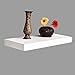 WELLAND 24 inch White Mission Floating Shelves for Wall, Bathroom and Bedroom, Modern Display and Book Shelves, Wall Mounted