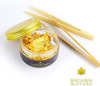 Edible Genuine Gold Leaf Flakes By Barnabas Blattgold 150mg Jar Amazon Com Grocery Gourmet Food