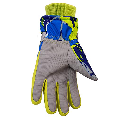 Aisprts Ski Gloves Men and Women Winter Touch Screen Gloves Windproof Waterproof Outdoor Snow Snowboard Warm Gloves (XS(XS for kids), Blue)