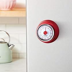 CDN Compact 60-Minute Mechanical Timer, Red