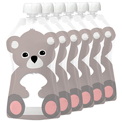 Squooshi Reusable Food Pouch | Koala 6 Pack | Refillable Squeeze Pouches for Kids of All Ages ...