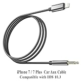 Buteny iPhone 7 Car Aux Cable, [Upgraded] Lightning to 3.5mm Premium Auxiliary Audio Cable Accessories