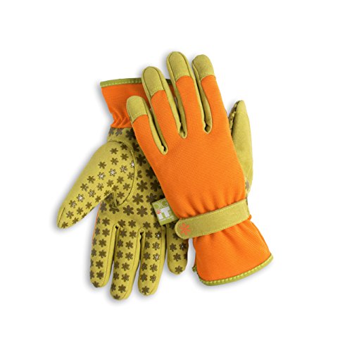 Dig It Handwear Innovative Womens Utility Garden Gloves with Nail Protection, Water Resistance, Improved Dexterity, Durable Reinforced Fingers, X-Large, Orange/Green
