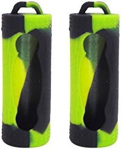 RAYEE Protective Silicone Case Cover for 26650 Batteries 2 Pack (Black Green)